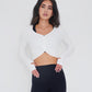 I Release Doubt Buttery Soft White Long Sleeve Crop Top