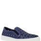 Navy Leather Woven Sneaker