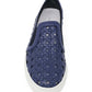 Navy Leather Woven Sneaker