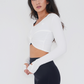 I Release Doubt Buttery Soft White Long Sleeve Crop Top