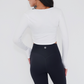I Release Doubt Buttery Soft White Long Sleeve Crop Top