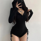 Hooded Long Sleeve Romper