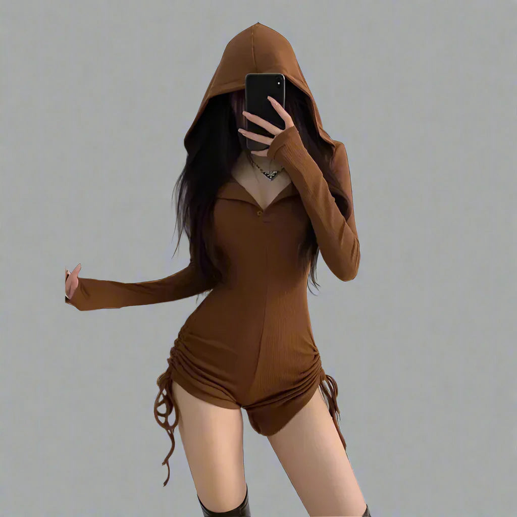 Hooded Long Sleeve Romper