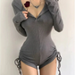 Hooded Long Sleeve Romper