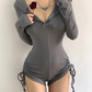 Hooded Long Sleeve Romper