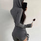 Hooded Long Sleeve Romper