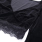 Women’s Gothic Lace Hollow-Out Crop Top – V-Neck, Long Sleeve