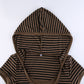 Goth Print V-Neck Stripe Top – Dark Academia Techwear