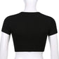 Women’s Punk Rhinestone Spider Goth Crop T-Shirt – Y2K Style