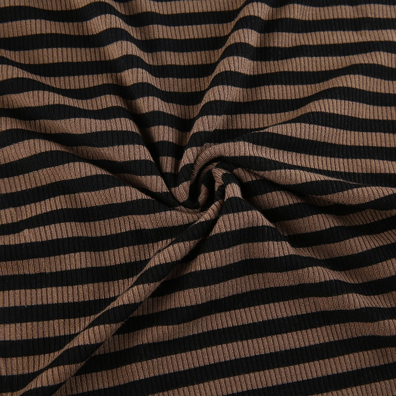 Goth Print V-Neck Stripe Top – Dark Academia Techwear