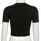 Women’s Punk Rhinestone Spider Goth Crop T-Shirt – Y2K Style