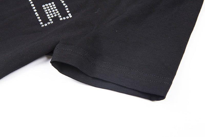 Women’s Punk Rhinestone Spider Goth Crop T-Shirt – Y2K Style