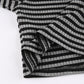 Goth Print V-Neck Stripe Top – Dark Academia Techwear