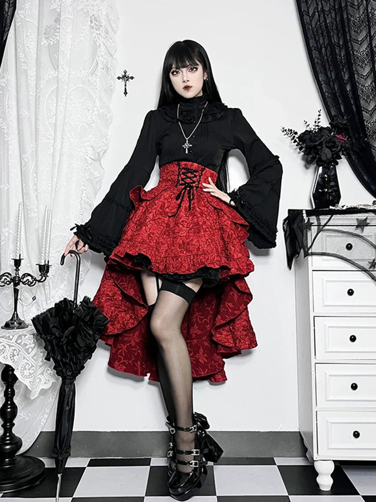 Women’s Dark Gothic Alt Goth Fairycore Grunge Skirt