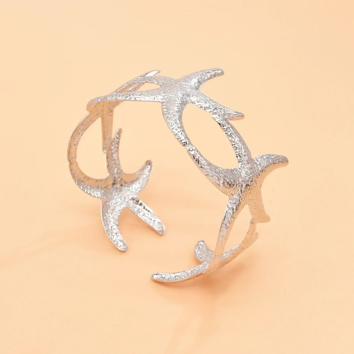 Golden Alloy 2-Starfish Arm Bracelet – Women’s Summer Accessory