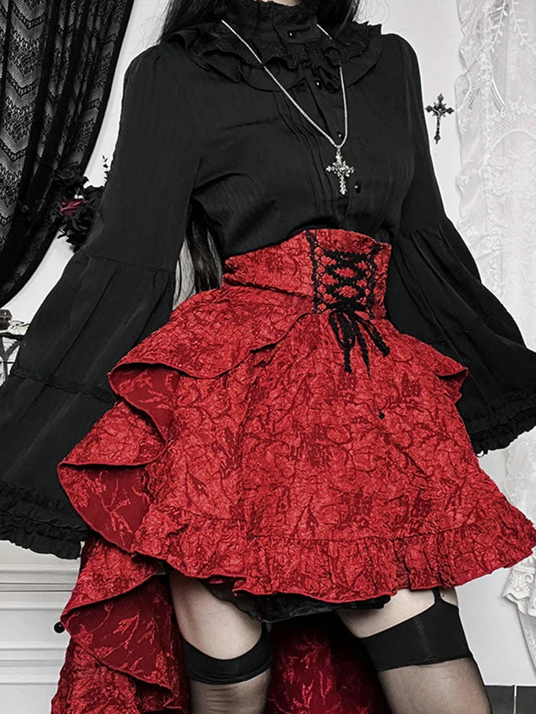 Women’s Dark Gothic Alt Goth Fairycore Grunge Skirt