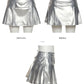 Hip-hop Pleated PU Leather Pleated Skirt