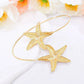 Golden Alloy 2-Starfish Arm Bracelet – Women’s Summer Accessory