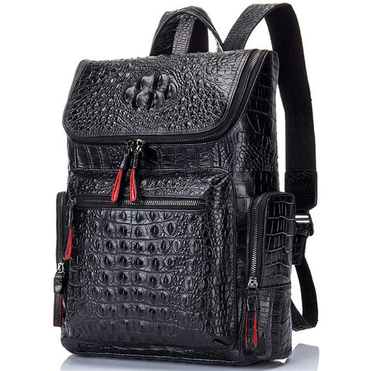 Luxurious Leather Croc Design Backpack – Timeless & Sophisticated