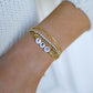 Gold Double Layer Saturn Chain Bracelet