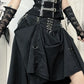 Gothic High Waist Ruffle Skirt – Punk Grunge Corset A-Line Skirt