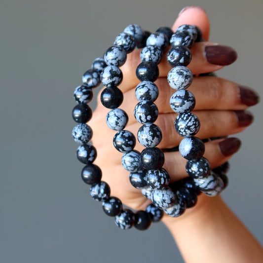 Snowflake Obsidian Bracelet Guardian Protection Stone