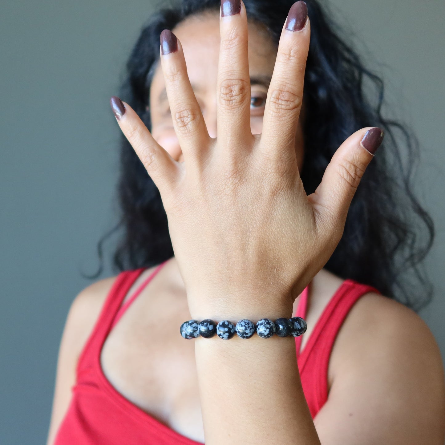 Snowflake Obsidian Bracelet Guardian Protection Stone