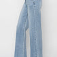 Risen Double Button Wide Jeans